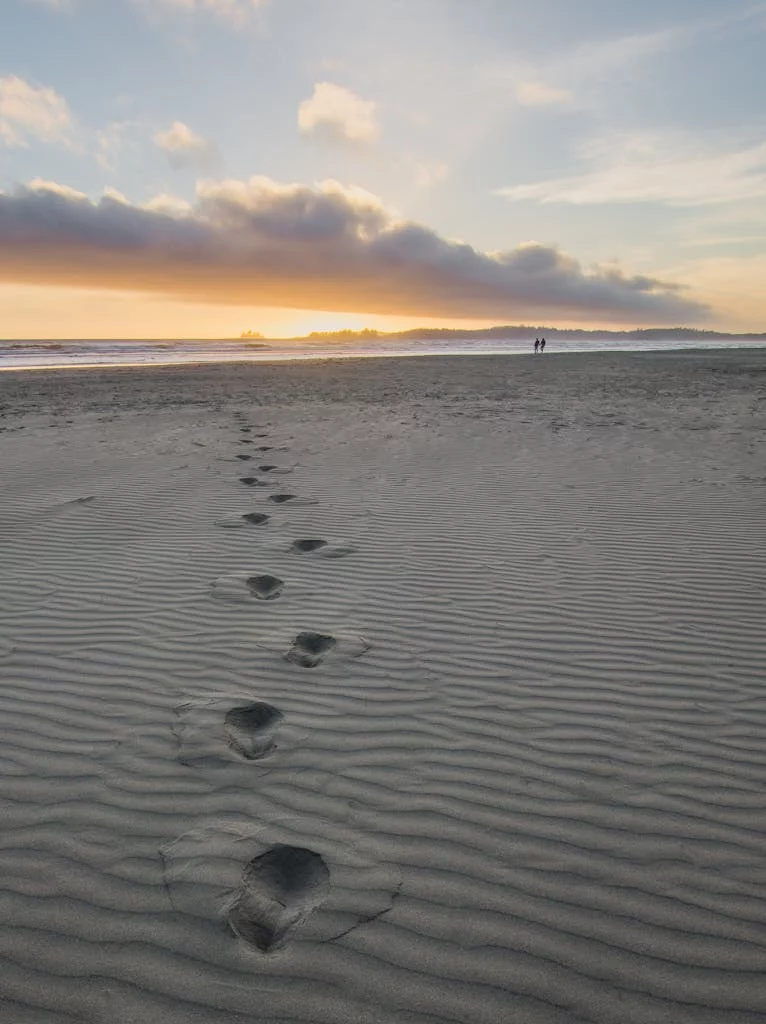 Foot Prints in Gray Sand - The remnants of Mindfulness Meditation & mindful walking